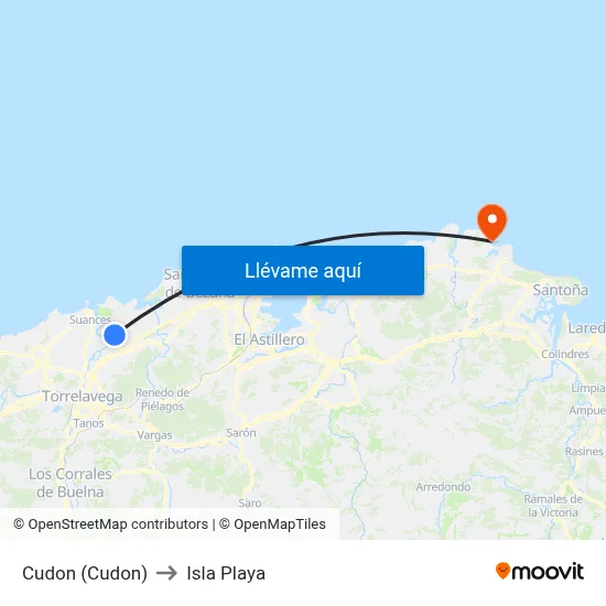 Cudon (Cudon) to Isla Playa map