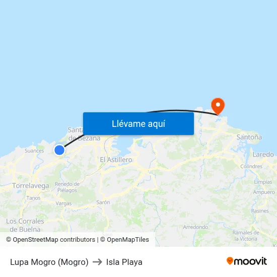 Lupa Mogro (Mogro) to Isla Playa map