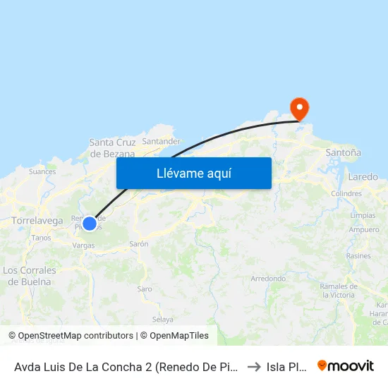 Avda Luis De La Concha 2 (Renedo De Pielagos) to Isla Playa map