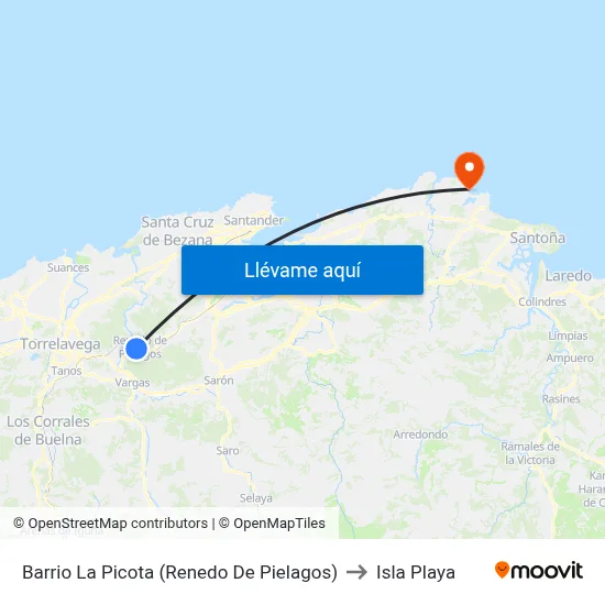 Barrio La Picota (Renedo De Pielagos) to Isla Playa map