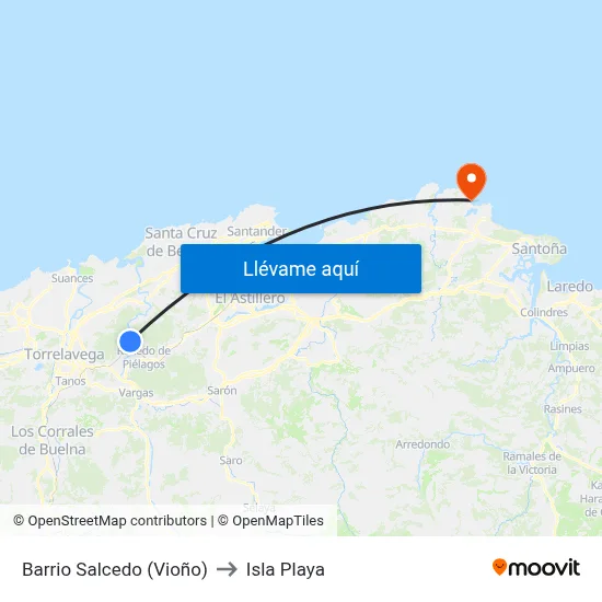 Barrio Salcedo (Vioño) to Isla Playa map