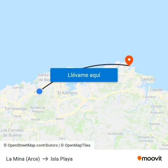 La Mina (Arce) to Isla Playa map