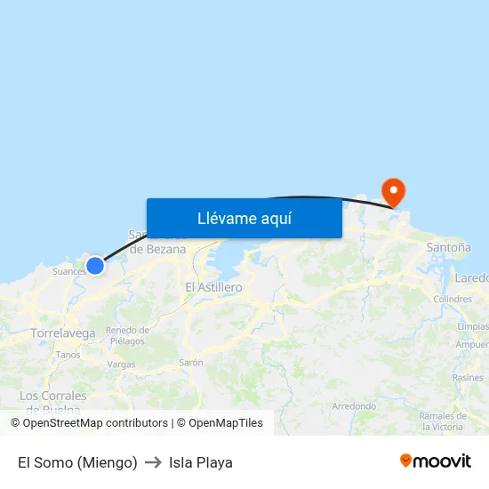 El Somo (Miengo) to Isla Playa map