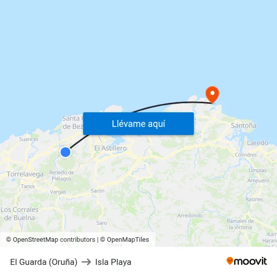 El Guarda (Oruña) to Isla Playa map