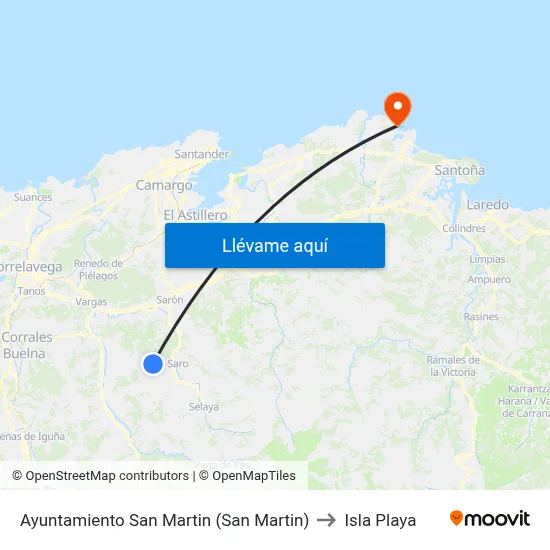 Ayuntamiento San Martin (San Martin) to Isla Playa map