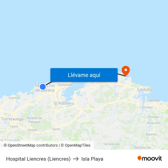 Hospital Liencres (Liencres) to Isla Playa map
