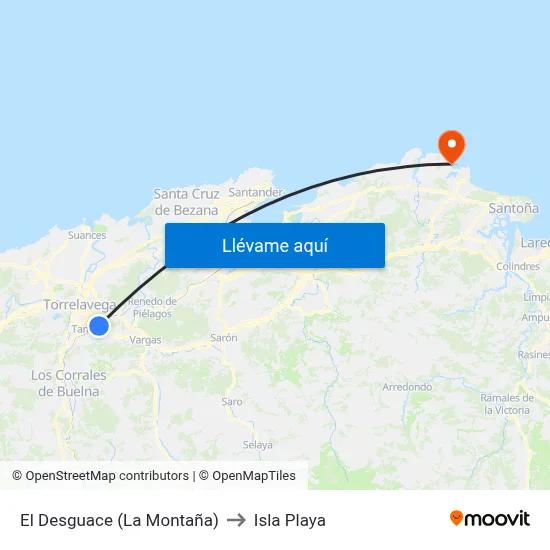 El Desguace (La Montaña) to Isla Playa map