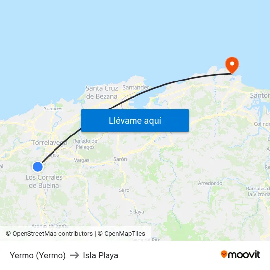 Yermo (Yermo) to Isla Playa map