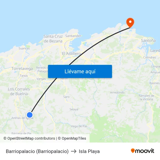 Barriopalacio (Barriopalacio) to Isla Playa map
