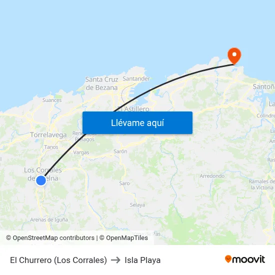 El Churrero (Los Corrales) to Isla Playa map