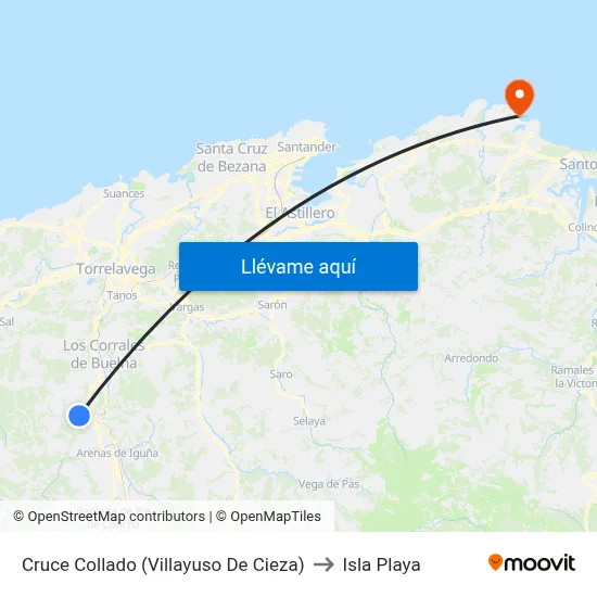 Cruce Collado (Villayuso De Cieza) to Isla Playa map