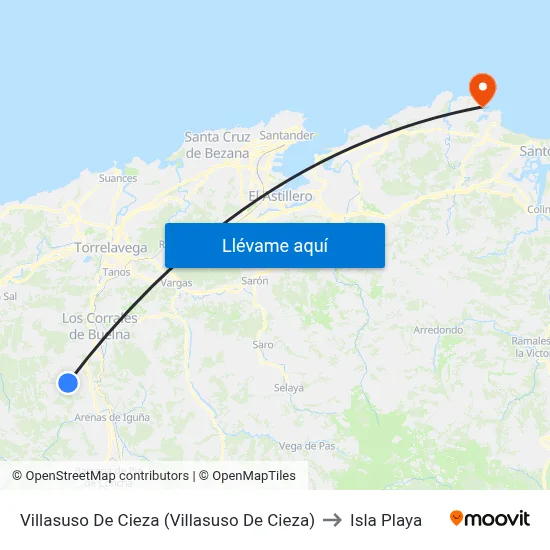 Villasuso De Cieza (Villasuso De Cieza) to Isla Playa map