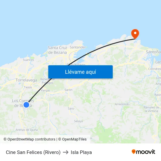Cine San Felices (Rivero) to Isla Playa map