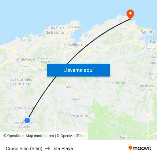 Cruce Silio (Silio) to Isla Playa map