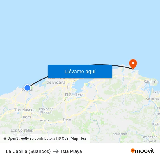 La Capilla (Suances) to Isla Playa map