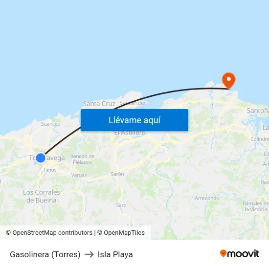 Gasolinera (Torres) to Isla Playa map