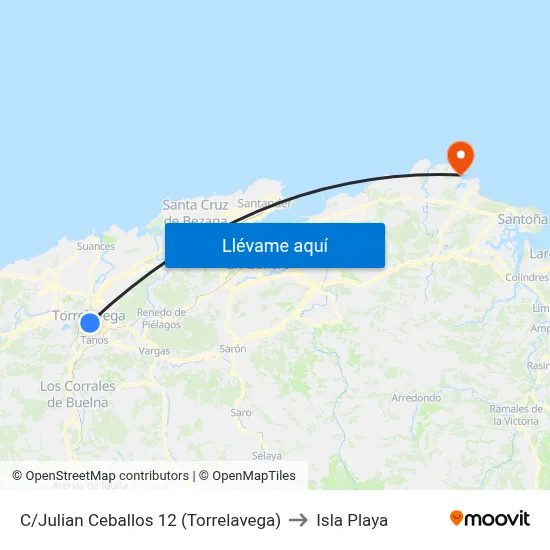 C/Julian Ceballos 12 (Torrelavega) to Isla Playa map