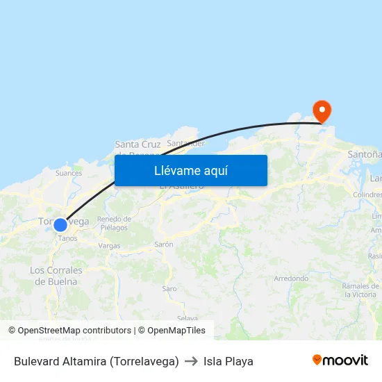 Bulevard Altamira (Torrelavega) to Isla Playa map