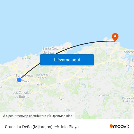Cruce La Deña (Mijarojos) to Isla Playa map