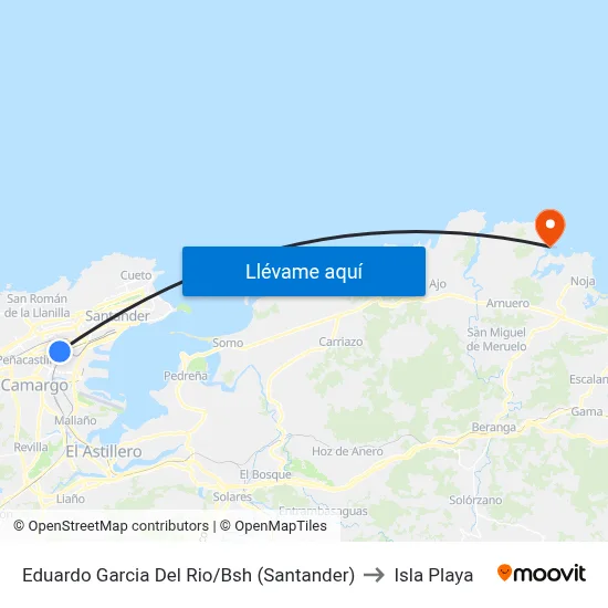 Eduardo Garcia Del Rio/Bsh (Santander) to Isla Playa map