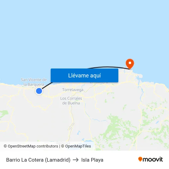 Barrio La Cotera (Lamadrid) to Isla Playa map