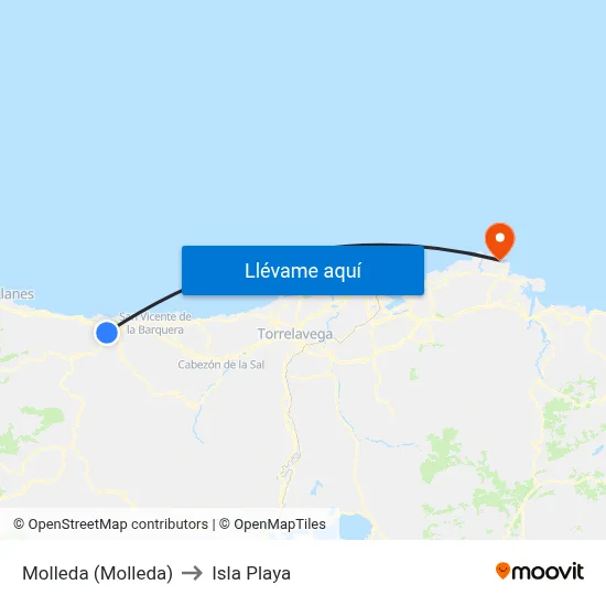 Molleda (Molleda) to Isla Playa map