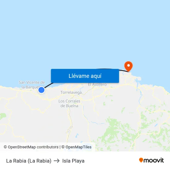 La Rabia (La Rabia) to Isla Playa map