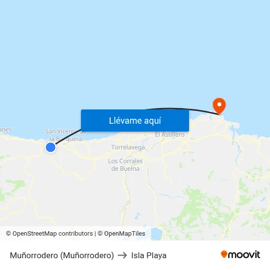 Muñorrodero (Muñorrodero) to Isla Playa map
