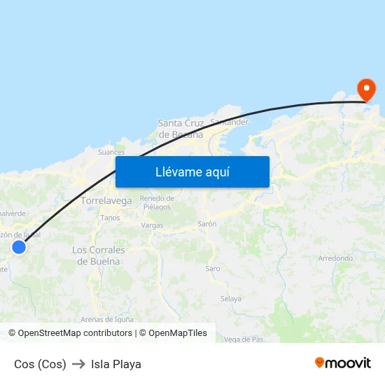 Cos (Cos) to Isla Playa map