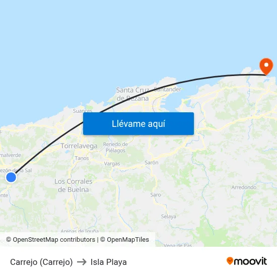 Carrejo (Carrejo) to Isla Playa map