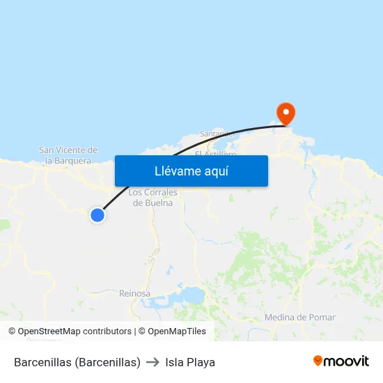 Barcenillas (Barcenillas) to Isla Playa map