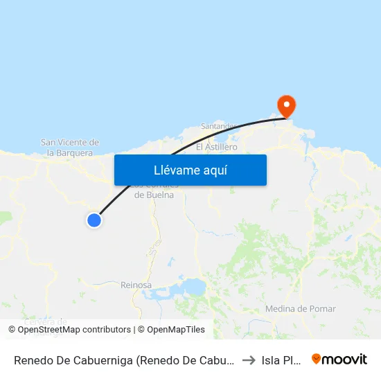 Renedo De Cabuerniga (Renedo De Cabuerniga) to Isla Playa map
