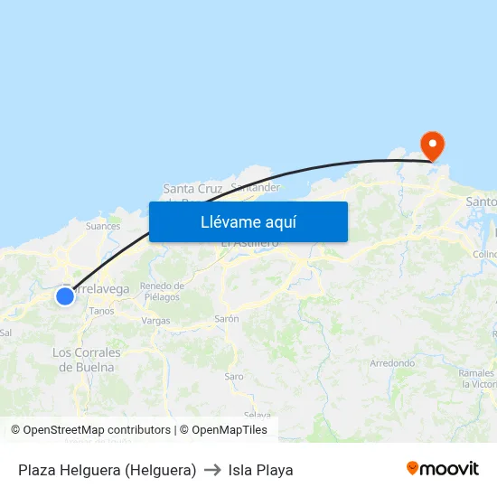 Plaza Helguera (Helguera) to Isla Playa map