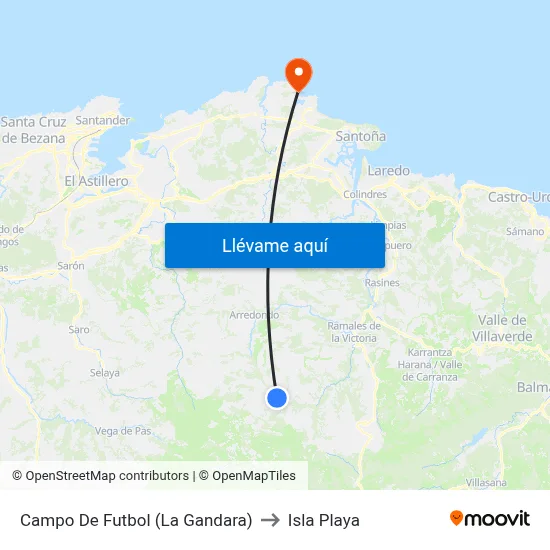 Campo De Futbol (La Gandara) to Isla Playa map