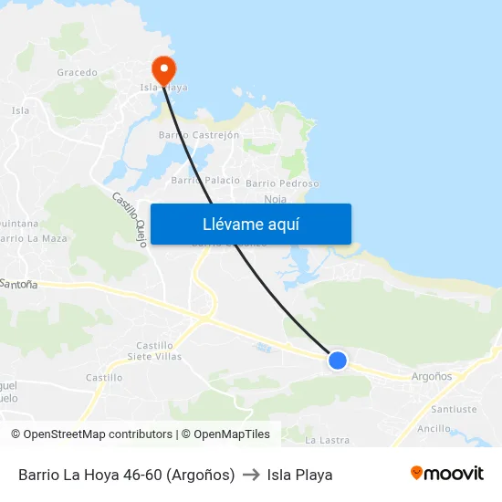 Barrio La Hoya 46-60 (Argoños) to Isla Playa map
