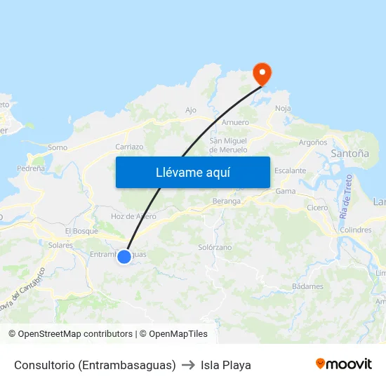 Consultorio (Entrambasaguas) to Isla Playa map
