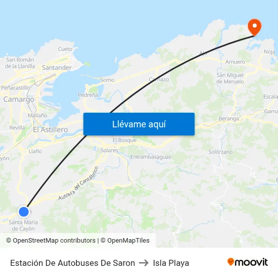 Estación De Autobuses De Saron to Isla Playa map