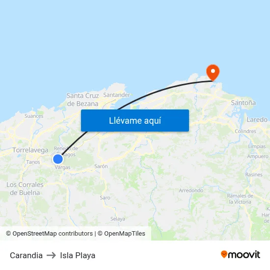 Carandia to Isla Playa map