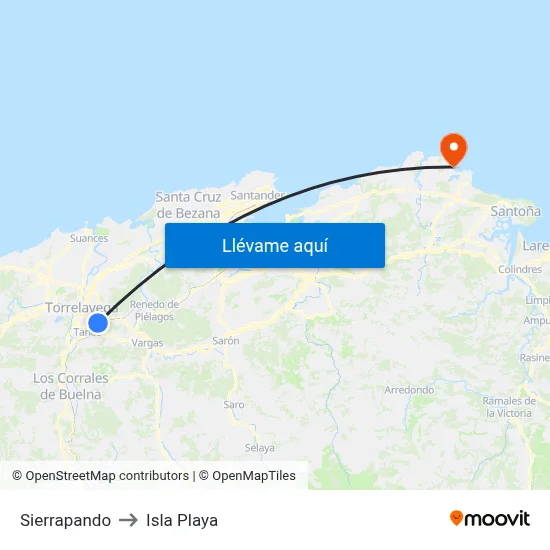 Sierrapando to Isla Playa map