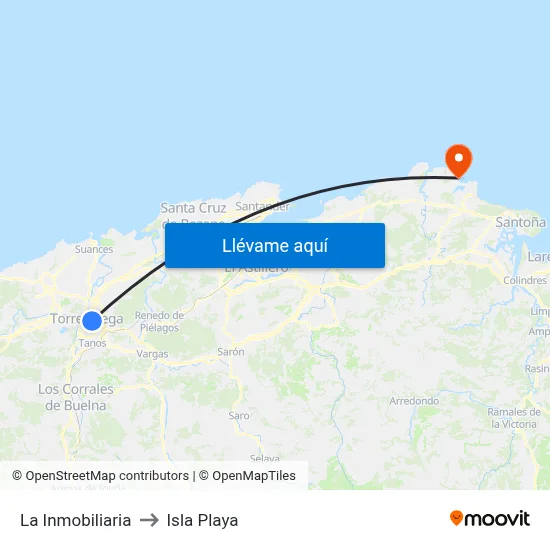 La Inmobiliaria to Isla Playa map