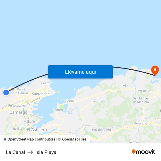 La Canal to Isla Playa map