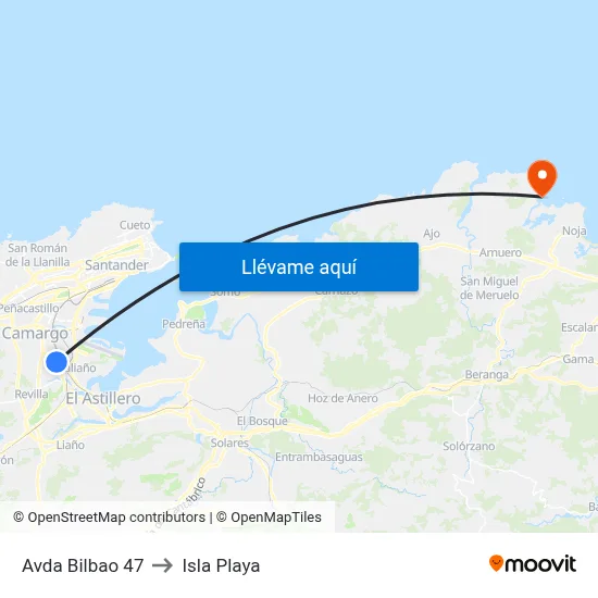 Avda Bilbao 47 to Isla Playa map