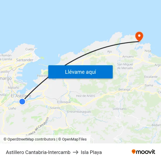 Astillero Cantabria-Intercamb to Isla Playa map