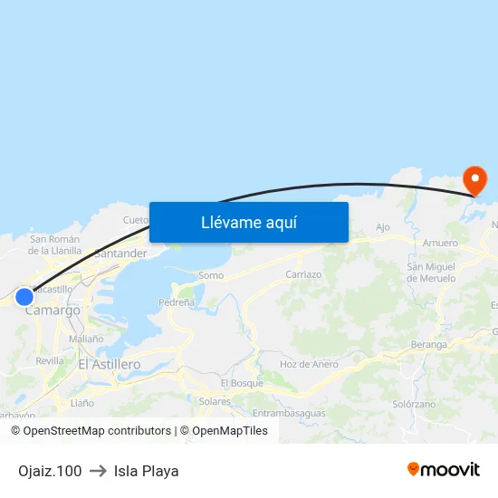 Ojaiz.100 to Isla Playa map