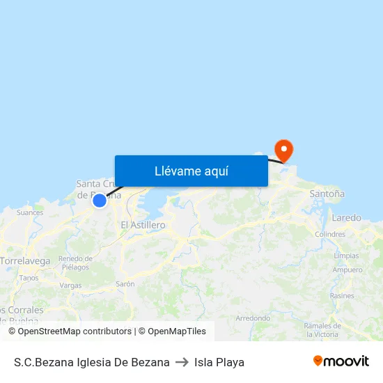 S.C.Bezana Iglesia De Bezana to Isla Playa map