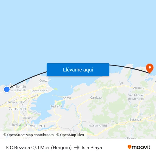 S.C.Bezana C/J.Mier (Hergom) to Isla Playa map