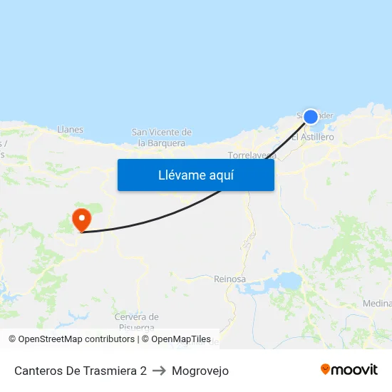 Canteros De Trasmiera 2 to Mogrovejo map