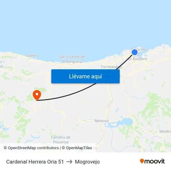 Cardenal Herrera Oria 51 to Mogrovejo map