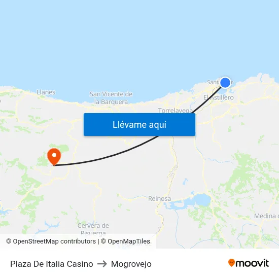 Plaza De Italia Casino to Mogrovejo map