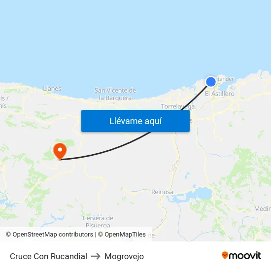 Cruce Con Rucandial to Mogrovejo map
